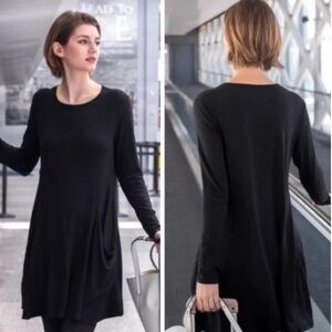 Betabrand- Black Long Sleeve Travel Dress- size Medium